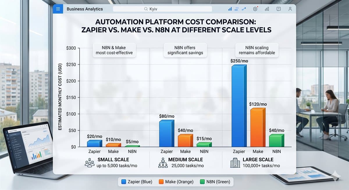 Make vs Zapier vs N8N: повне порівняння 2026