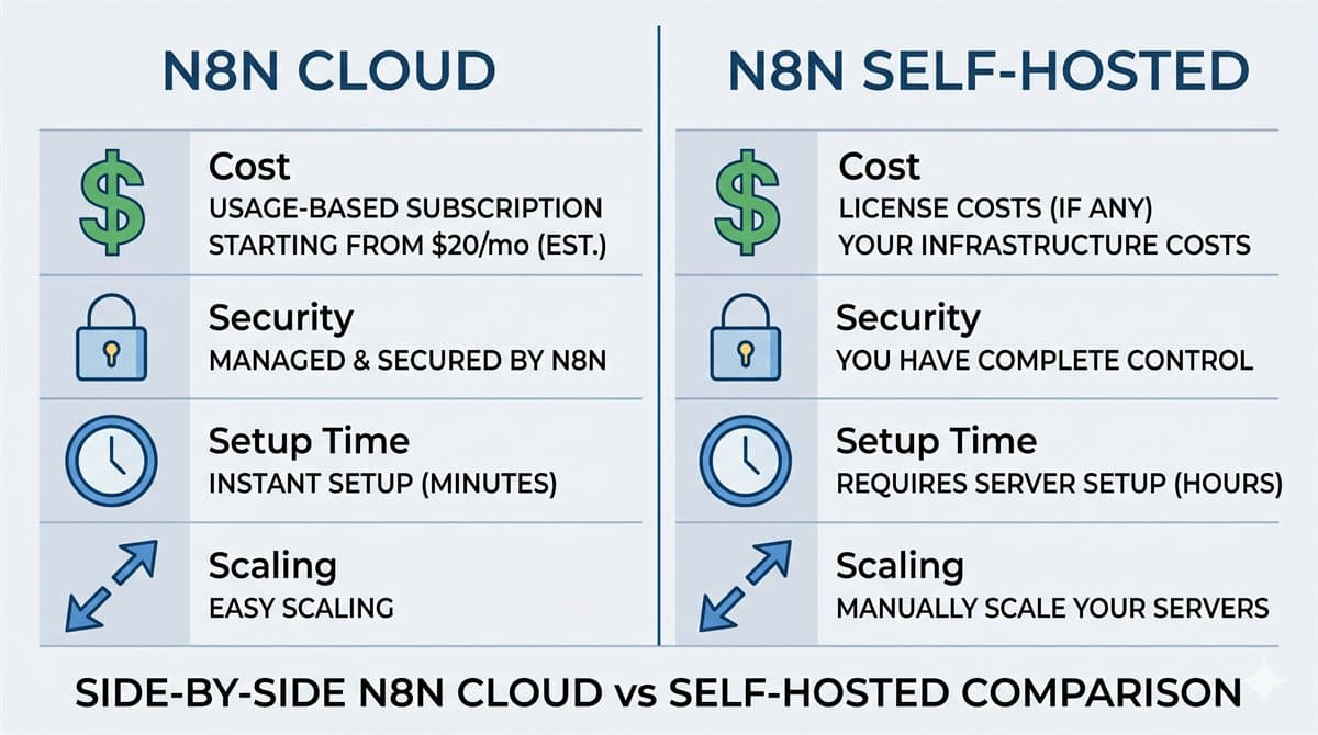 Сравнение N8N Cloud и Self-hosted